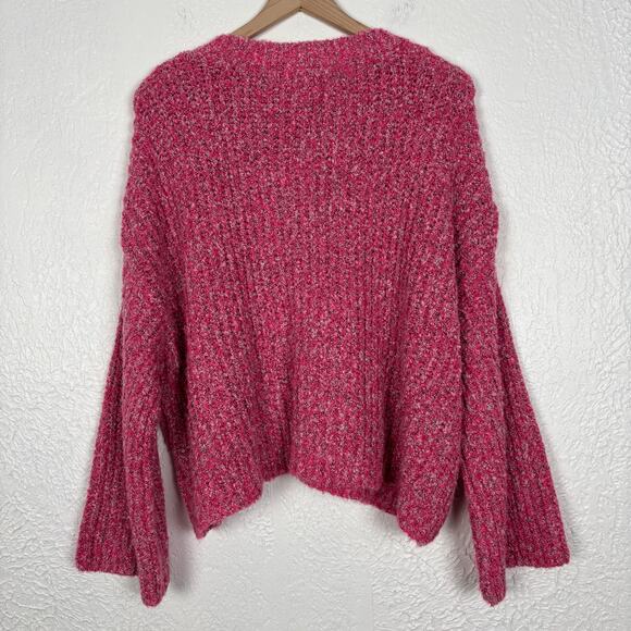 Sincerely Jules Super Soft Oversized Pink Ribbed Knit Pullover Sweater NWT Large - Picture 2 of 4